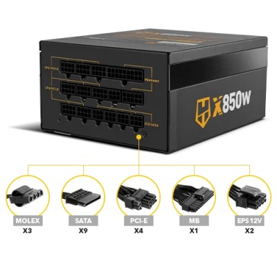 NOX Hummer X Gold Edition 850W 80 Plus Gold ATX 3.0/3.1, PCIe