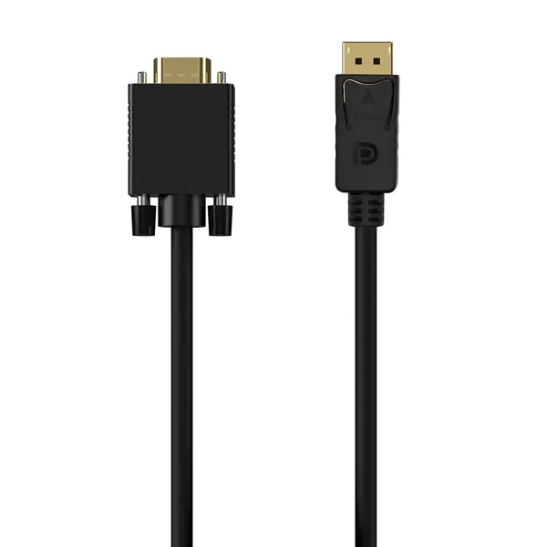 Cable Conversor Aisens A125-0552/ DisplayPort Macho - VGA Macho/ Hasta 5W/ 2300Mbps/ 1m/ Negro