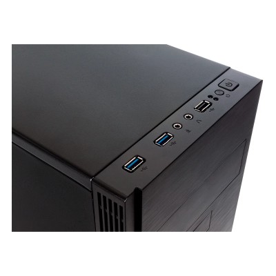 Caja Micro Atx Unykach Grey Rain Evo Color Negro Frontal