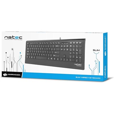 NATEC Barracuda Slim Teclado oficina/hogar Español, Negro USB