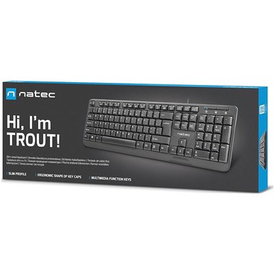 NATEC Trout Slim Teclado oficina/hogar Español, Negro USB