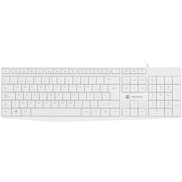 NATEC Nautilus Slim Teclado Blanco oficina/hogar Español, USB