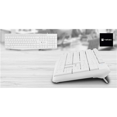 NATEC Nautilus Slim Teclado Blanco oficina/hogar Español, USB