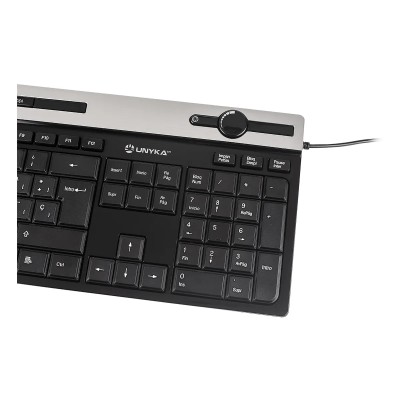 Teclado Multimedia Unykach A2930 Usb Diseño Slim Con 105 Teclas