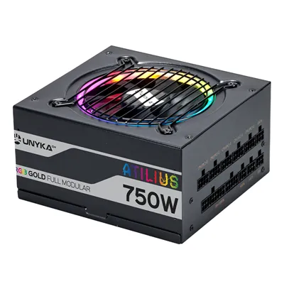 Fuente De Alimentación Unyka Atilius Rgb Atx 750w Black