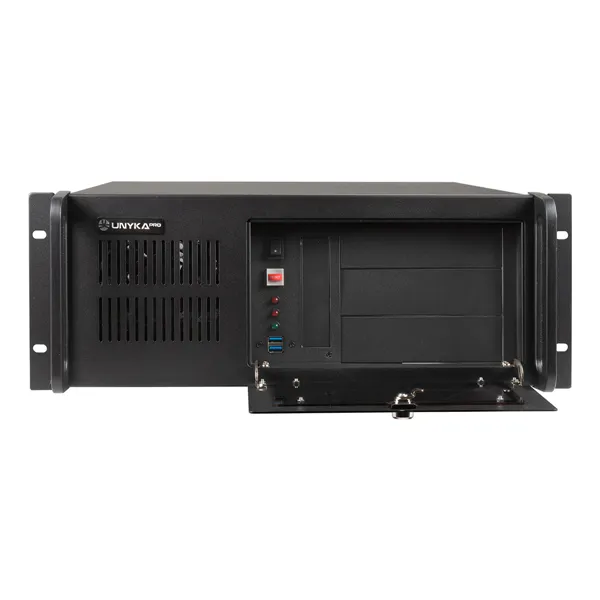 Caja Rack 19" 4u Unyka Uk 4229 Evo Forntal Con Puerta De Seguridad Filtro Antipolvo Usb 3.0 Sin Fuente De Alimentación