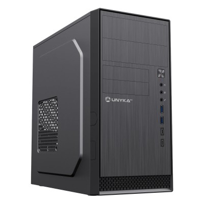 Unykadch Aero C12 Caja Micro ATX USB 3.0/USB-C Negra efecto de