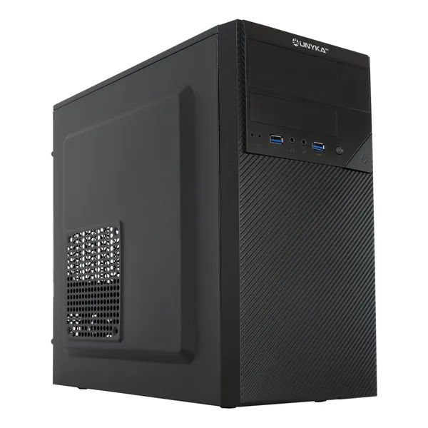 Caja Micro Atx Unykach Aero C20 Color Negro 1 Bahias De 5.25 Usb3.0 Y 2.0 Con Fuente De 500w Indicad