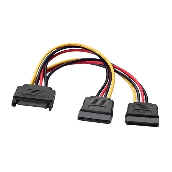 Cable Alimentación Aisens A131-0353/ SATA Macho - 2x SATA Hembra/ Hasta 54W/ 20cm/ Negro