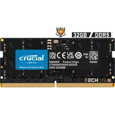 Crucial 32GB DDR5 4800MHz 1.1v - Memoria SODIMM