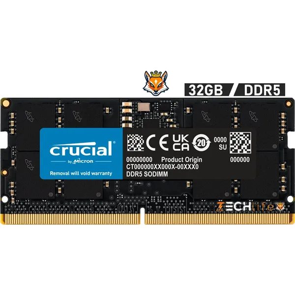 Crucial 32GB DDR5 4800MHz 1.1v - Memoria SODIMM