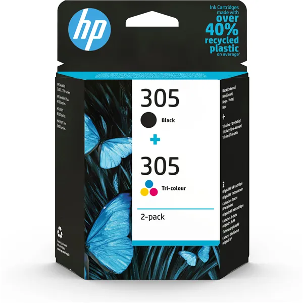 HP 305 Multipack Negro y Tricolor 6ZD17AE - Cartuchos de Tinta Originales