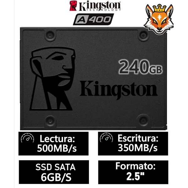 Kingston A400 240GB SSD 2.5" SATA 6GB/s a 500MB/s