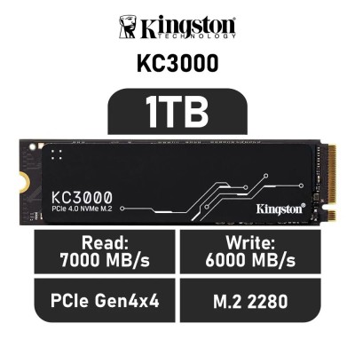 Kingston KC3000 SSD 1TB PCIe 4.0 NVMe a 7000MB/s M.2 2280 con