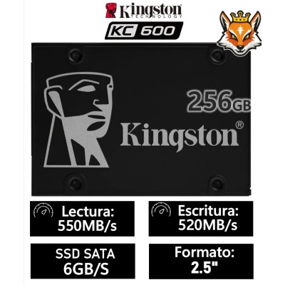 Kingston KC600 256GB SSD 2.5" SATA 6GB/s 550MB/s