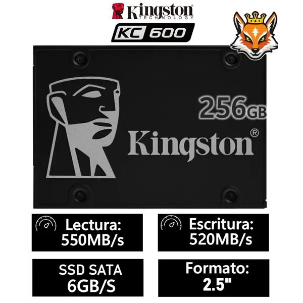 Kingston KC600 256GB SSD 2.5" SATA 6GB/s 550MB/s