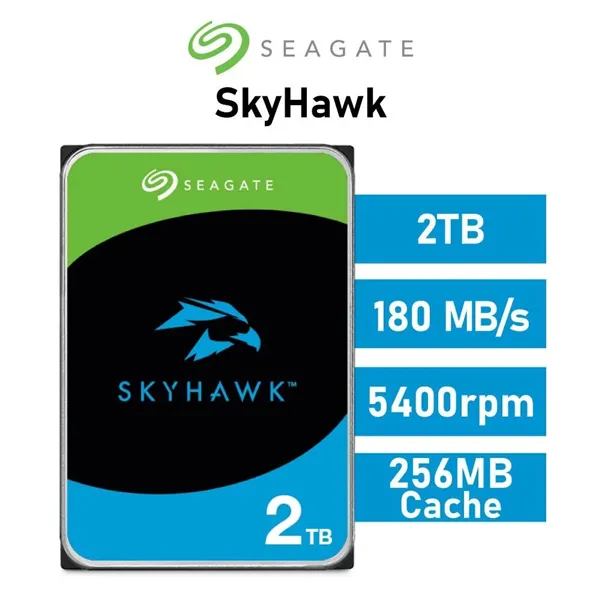 Seagate 2TB SkyHawk Surveillance HDD 3.5" 256MB SATA 6GB/s para NVR y DVR