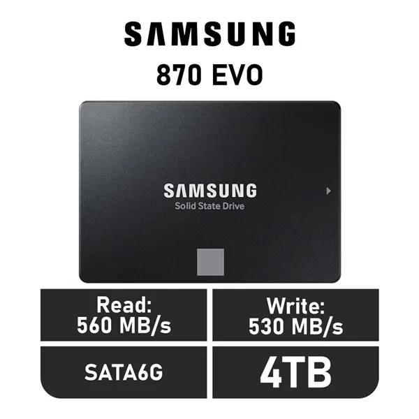 Samsung 870 EVO 4TB SSD 2.5" 560MB/s SATA 6Gb/s