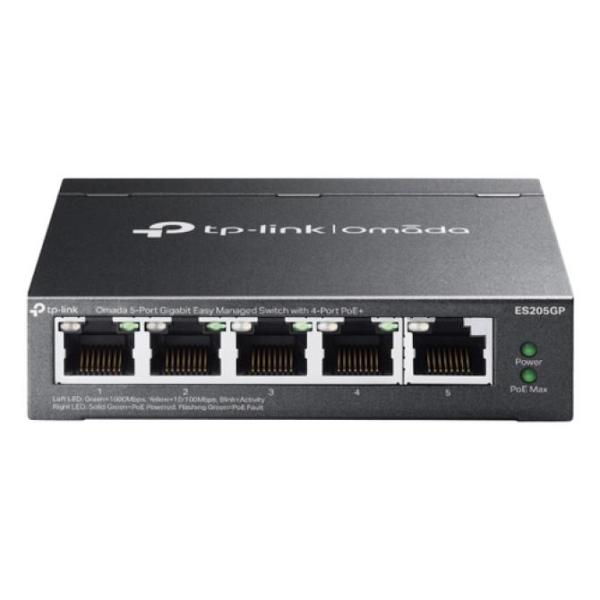 TP-Link Omada ES205G Gestionado Gigabit Ethernet (10/100/1000) Energía sobre Ethernet (PoE) Negro