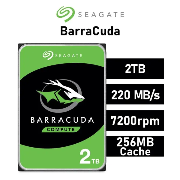 Seagate 2TB BarraCuda HDD 3.5" 7200rpm 256MB SATA 6GB/s