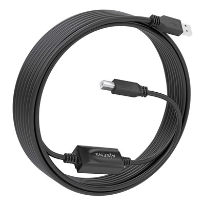 AISENS Cable USB 2.0 con Amplificador, Tipo A/M-B/M, Negro, 10m