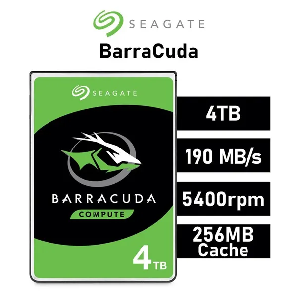 Seagate BarraCuda 4TB HDD 3.5" 5400rpm 256MB SATA 6GB/s