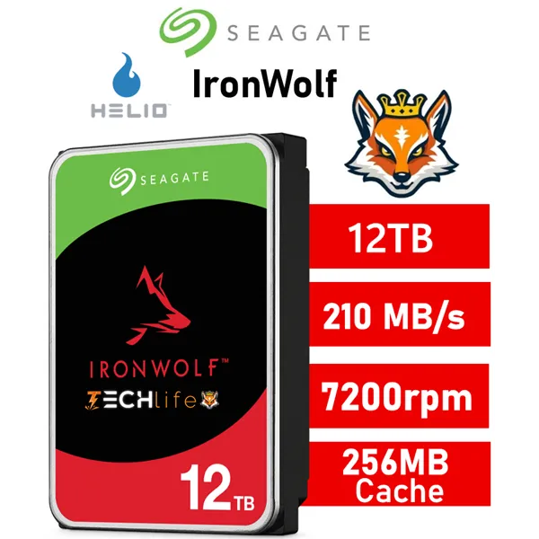 Seagate 12TB IronWolf NAS 7200rpm HDD 3.5" SATA 6GB/s 256MB