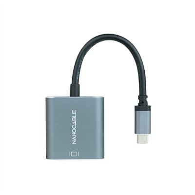 Nanocable Conversor USB-C a DVI-D, 15 cm, Gris