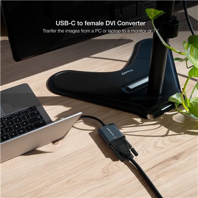 Nanocable Conversor USB-C a DVI-D, 15 cm, Gris