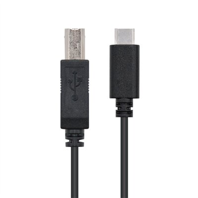 Nanocable USB 2.0, 1m cable USB USB C USB B Negro