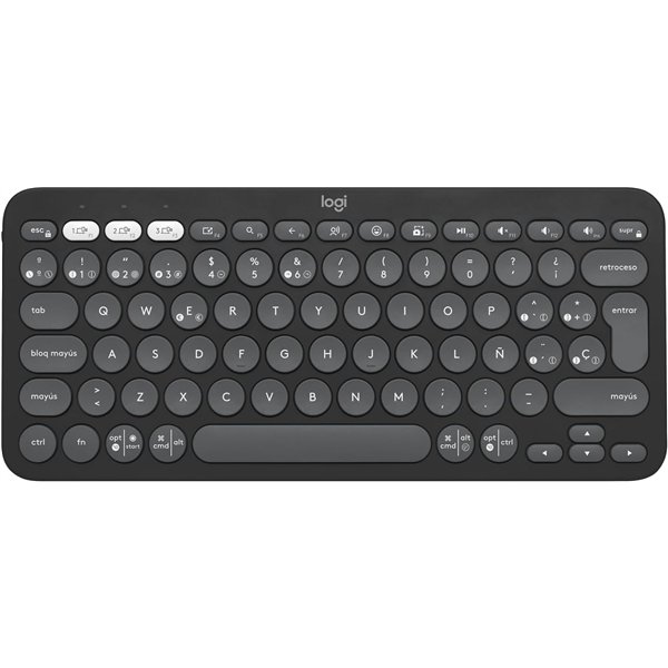 Logitech Pebble Keys 2 K380s teclado Universal RF Wireless + Bluetooth QWERTY Español Grafito