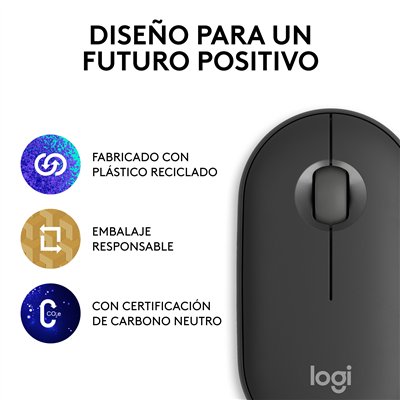 Logitech Pebble 2 M350s ratón Viajes Ambidextro RF Wireless +