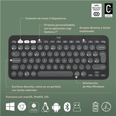 Logitech Pebble 2 Combo teclado Ratón incluido Universal RF