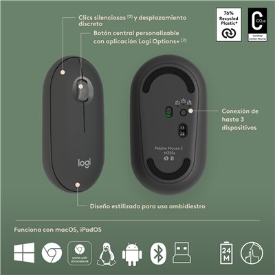 Logitech Pebble 2 Combo teclado Ratón incluido Universal RF