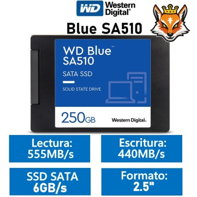 WD SSD Blue SA510 250GB de 2.5" a 555MB/s SATA 6GB/s