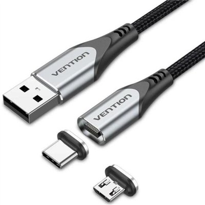 Vention Cable de Carga Magnético USB Tipo-C con Adaptador