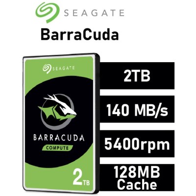 Seagate 2TB Barracuda para portatiles 7mm HDD 2.5" 5400rpm