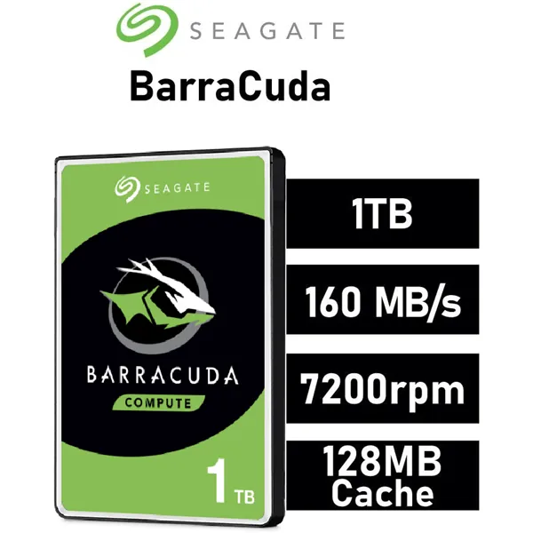 Seagate 1TB Barracuda para portatiles 7mm HDD 2.5" 5400rpm 128MB SATA 6GB/s