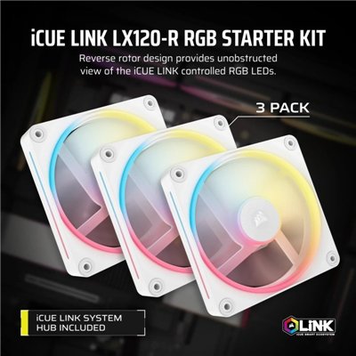 Corsair iCUE LINK LX120-R RGB Pack Triple Ventilador