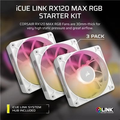 Corsair iCUE LINK RX120 MAX RGB Pack Triple Ventilador