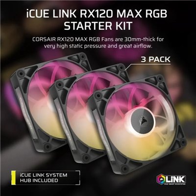 Corsair iCUE LINK RX120 MAX RGB Pack Triple Ventilador