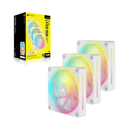 Corsair PWM iCUE LINK LX120 RGB Paquete Triple 120 mm Blanco