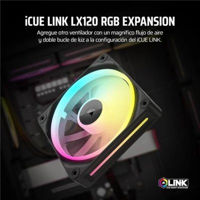 Corsair PWM iCUE LINK LX120 RGB Paquete Triple 120 mm Negro