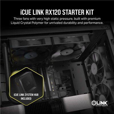 Corsair iCUE LINK RX120 Starter Negro Kit 3 Ventiladores