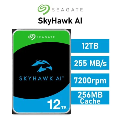 Seagate 12TB SkyHawk AI Surveillance HDD 3.5" 256MB SATA 6GB/s