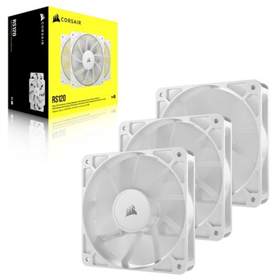 Corsair RS120 Pack Triple Ventilador Blanco Suplementario PWM