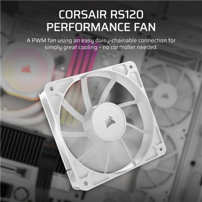 Corsair RS120 Pack Triple Ventilador Blanco Suplementario PWM