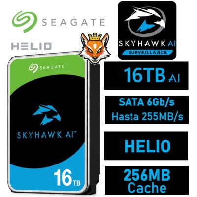 Seagate 16TB SkyHawk AI Disco Duro para vigilancia 256MB SATA