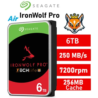 Seagate 6TB IronWolf Pro NAS 7200rpm HDD 3.5" SATA 6GB/s 256MB