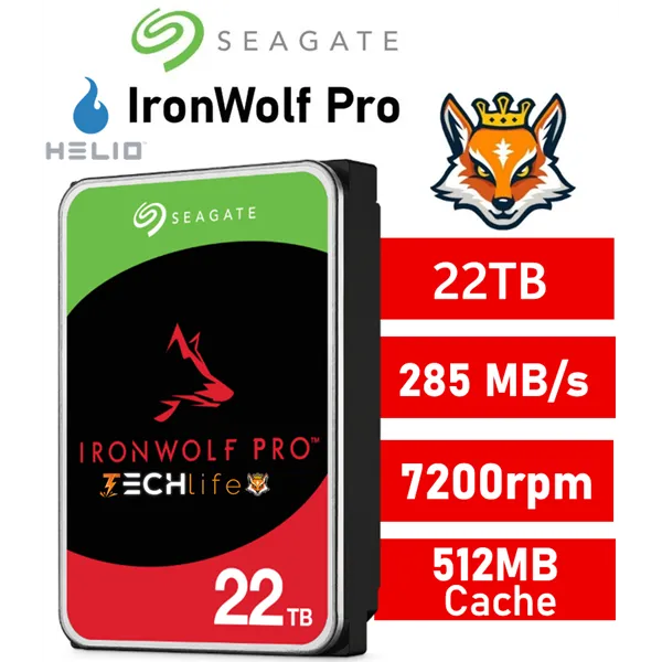 Seagate 22TB IronWolf Pro NAS 7200rpm HDD 3.5" SATA 6GB/s 512MB